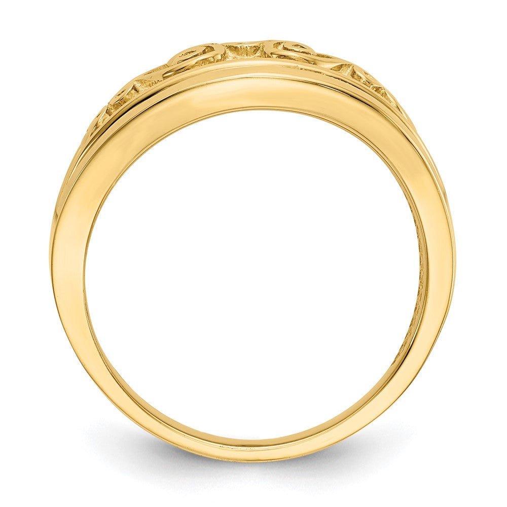 14K Yellow Gold Polished Scroll Ring