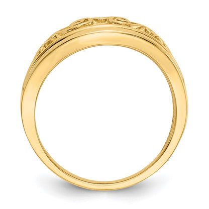 14K Yellow Gold Polished Scroll Ring