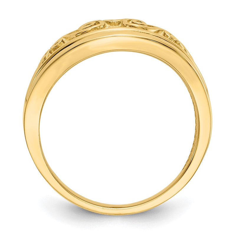 14K Yellow Gold Polished Scroll Ring