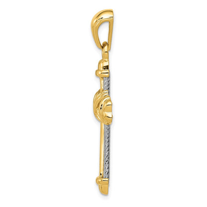 14k Two-tone Gold Cross Pendant