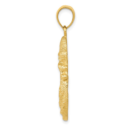14k Yellow Gold Solid Satin Polished Mother Holding Child Charm