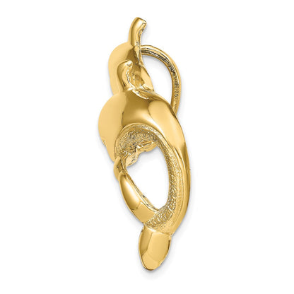 14k Yellow Gold Double Dolphins Slide