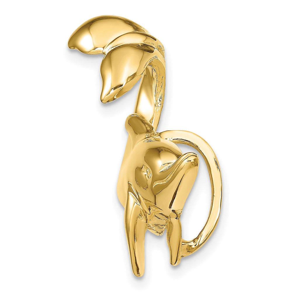 14k Yellow Gold Dolphin with Tail Up Slide