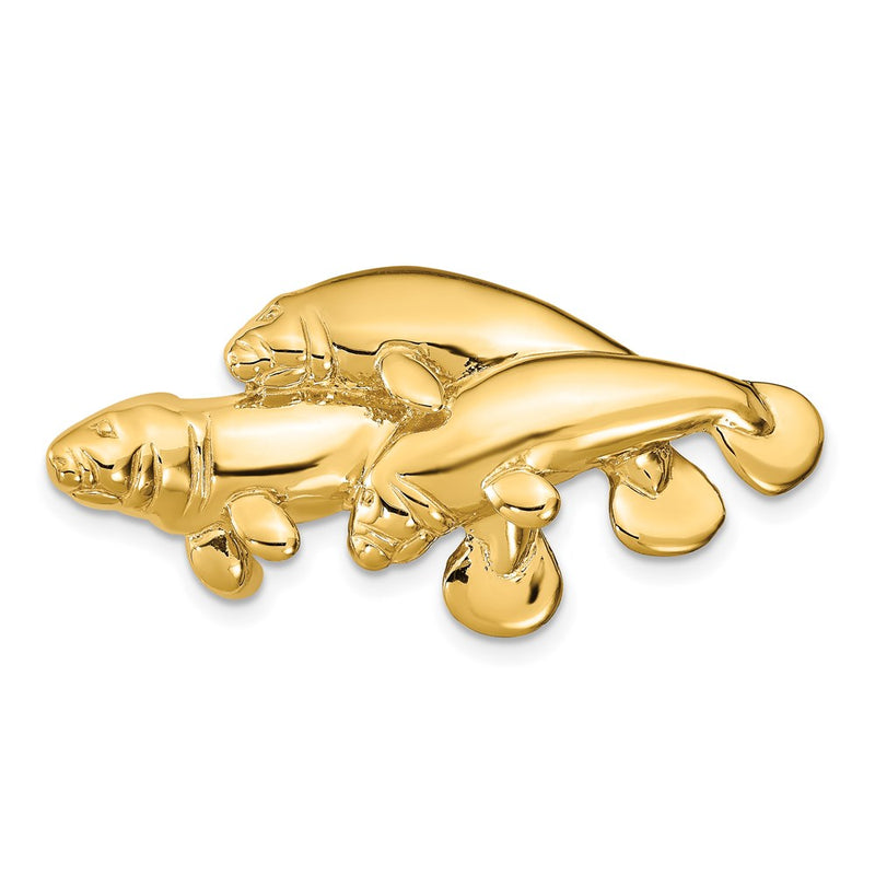 14k Yellow Gold Triple Manatee Slide