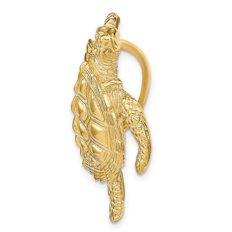 14k Yellow Gold Sea Turtle Slide