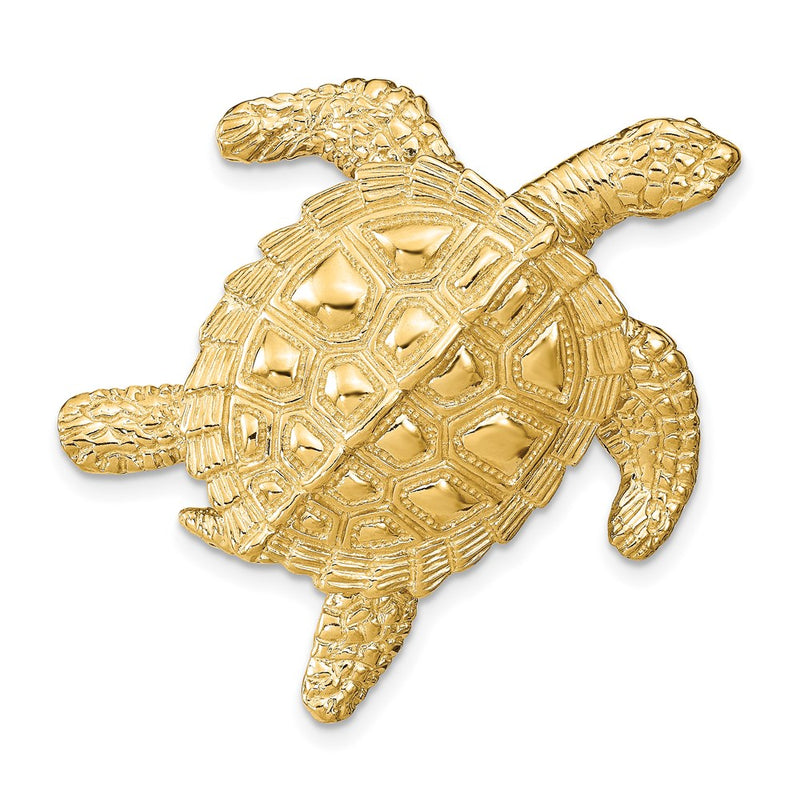 14k Yellow Gold Sea Turtle Slide