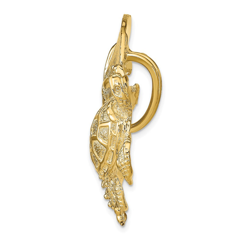 14k Yellow Gold Sea Life Cluster Slide