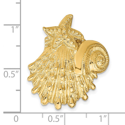 14k Yellow Gold Sea Life Slide