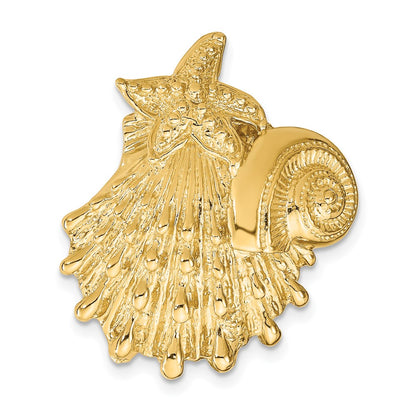 14k Yellow Gold Sea Life Slide