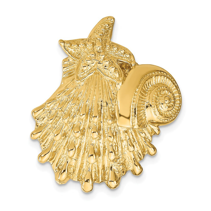 14k Yellow Gold Sea Life Slide