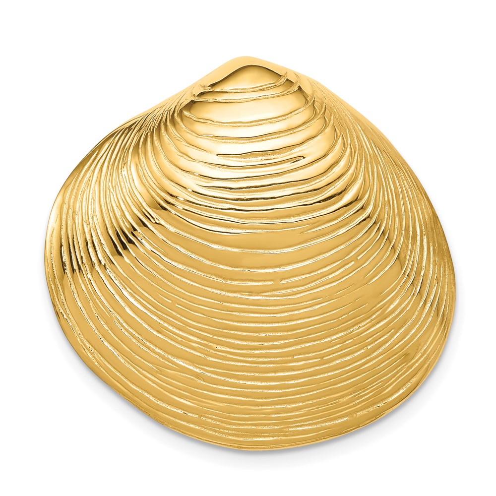 14k Yellow Gold Clam Shell Slide