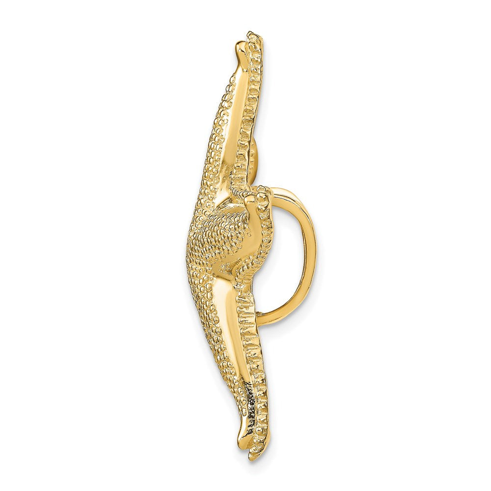 14k Yellow Gold Textured Fits Up To 6mm and 8mm Starfish Slide