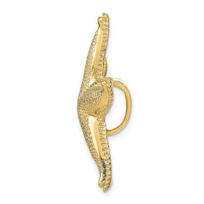 14k Yellow Gold Textured Fits Up To 6mm and 8mm Starfish Slide