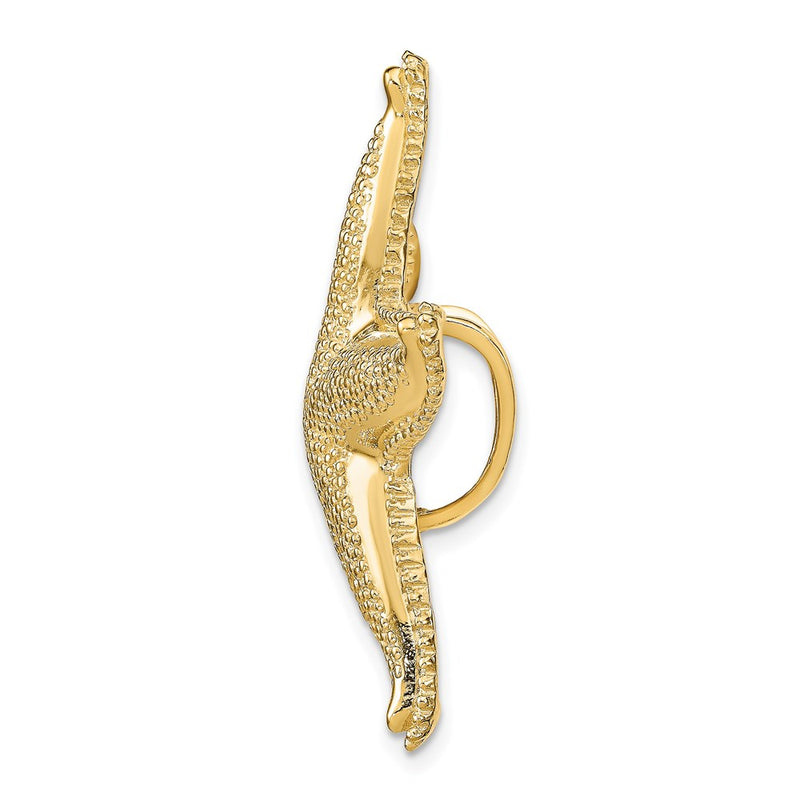 14k Yellow Gold Textured Fits Up To 6mm and 8mm Starfish Slide