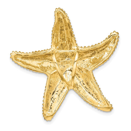 14k Yellow Gold Textured Fits Up To 6mm and 8mm Starfish Slide