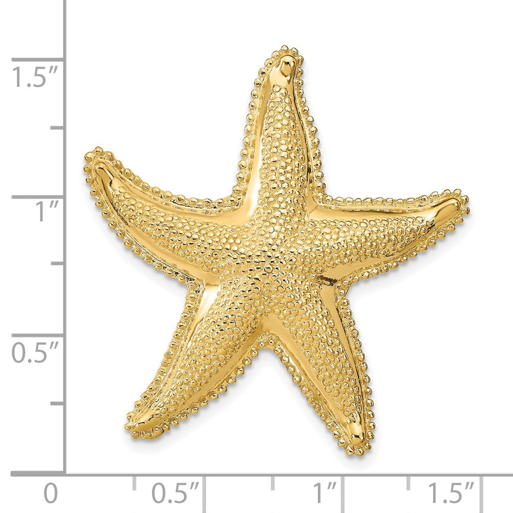14k Yellow Gold Textured Fits Up To 6mm and 8mm Starfish Slide