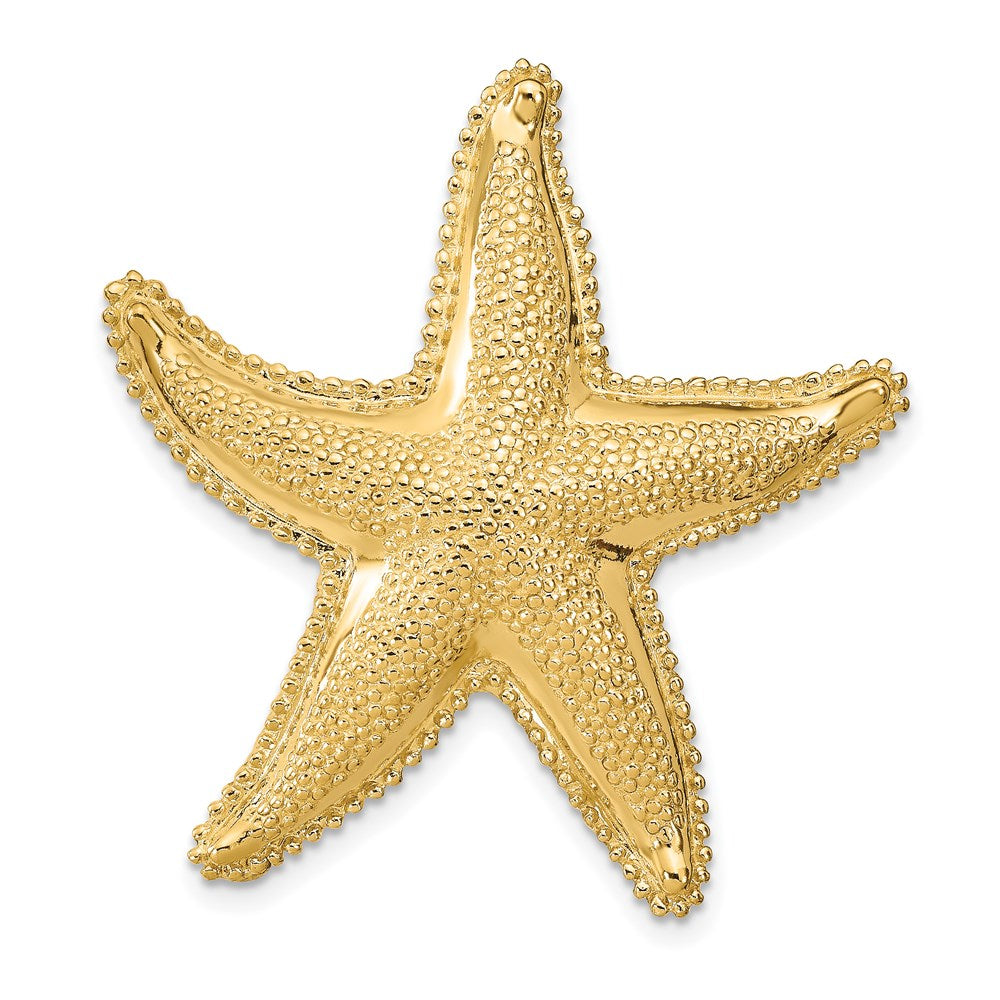 14k Yellow Gold Textured Fits Up To 6mm and 8mm Starfish Slide