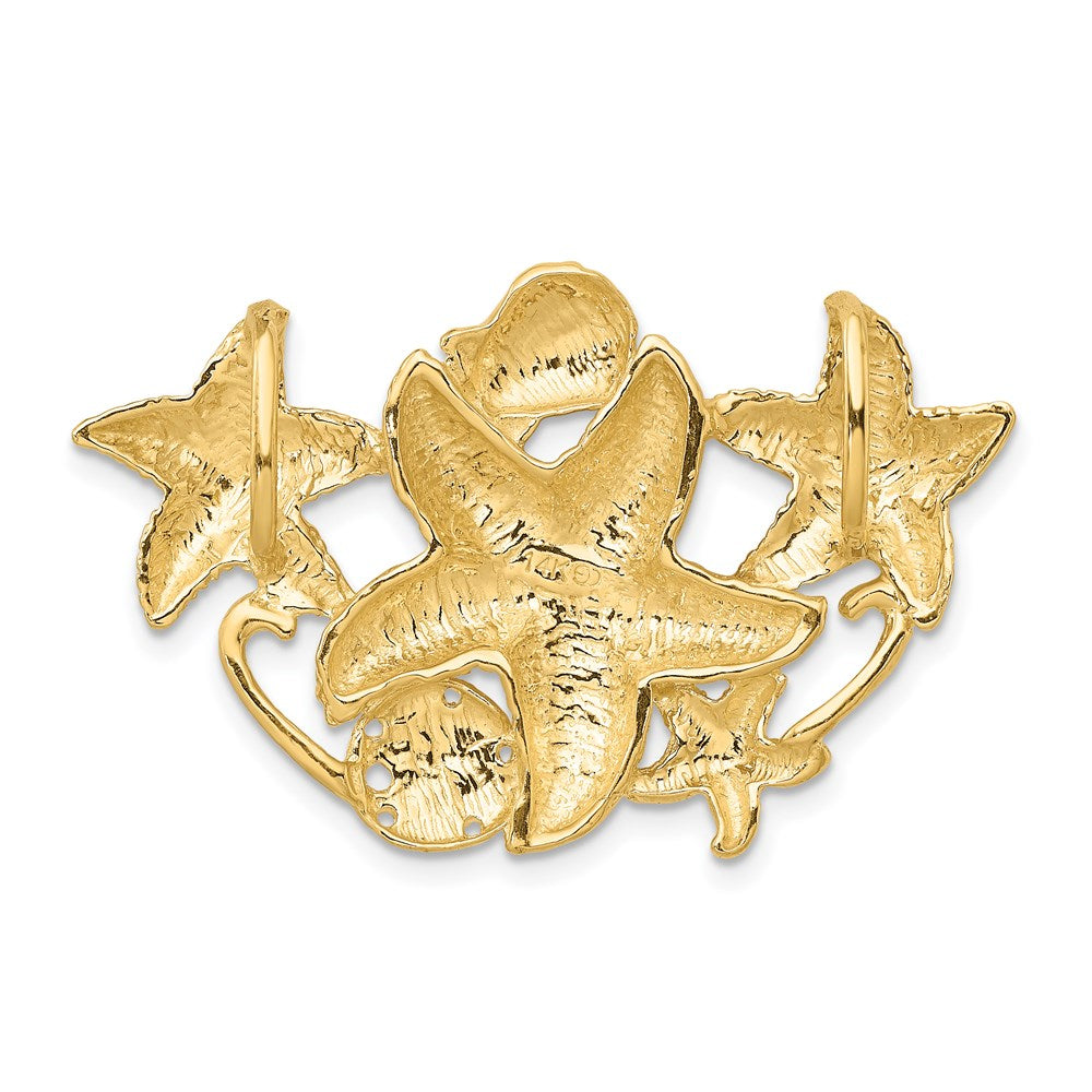 14k Yellow Gold Starfish Cluster Slide