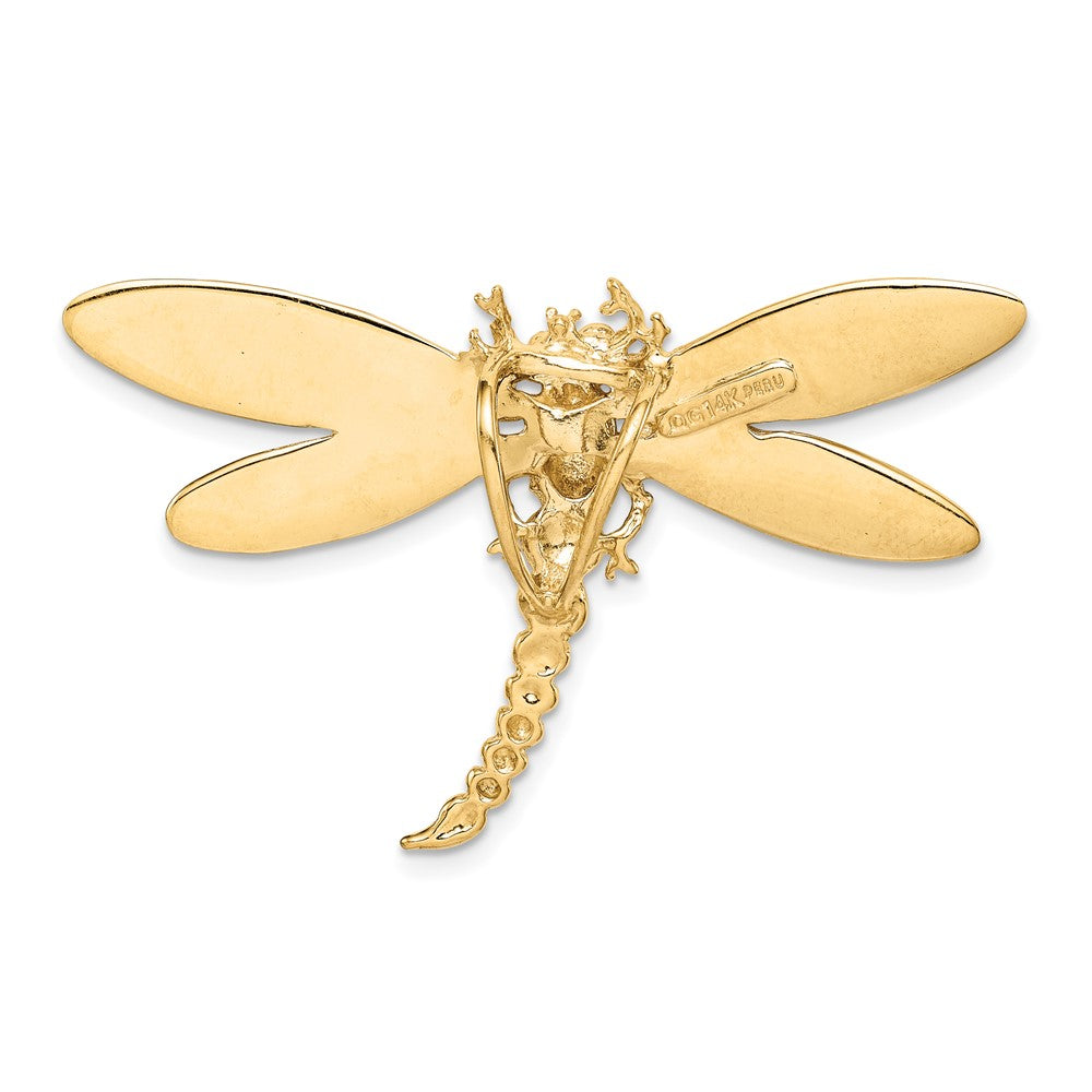 14k Yellow Gold Dragonfly Slide