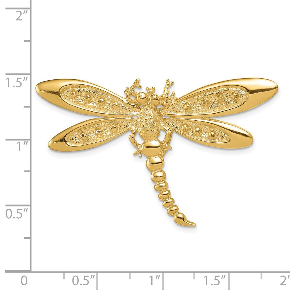 14k Yellow Gold Dragonfly Slide