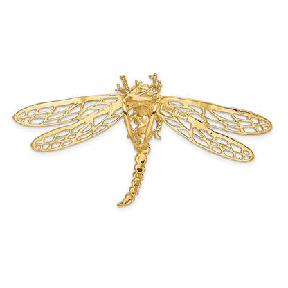 14k Yellow Gold Cut-out Dragonfly Slide