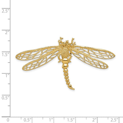 14k Yellow Gold Cut-out Dragonfly Slide