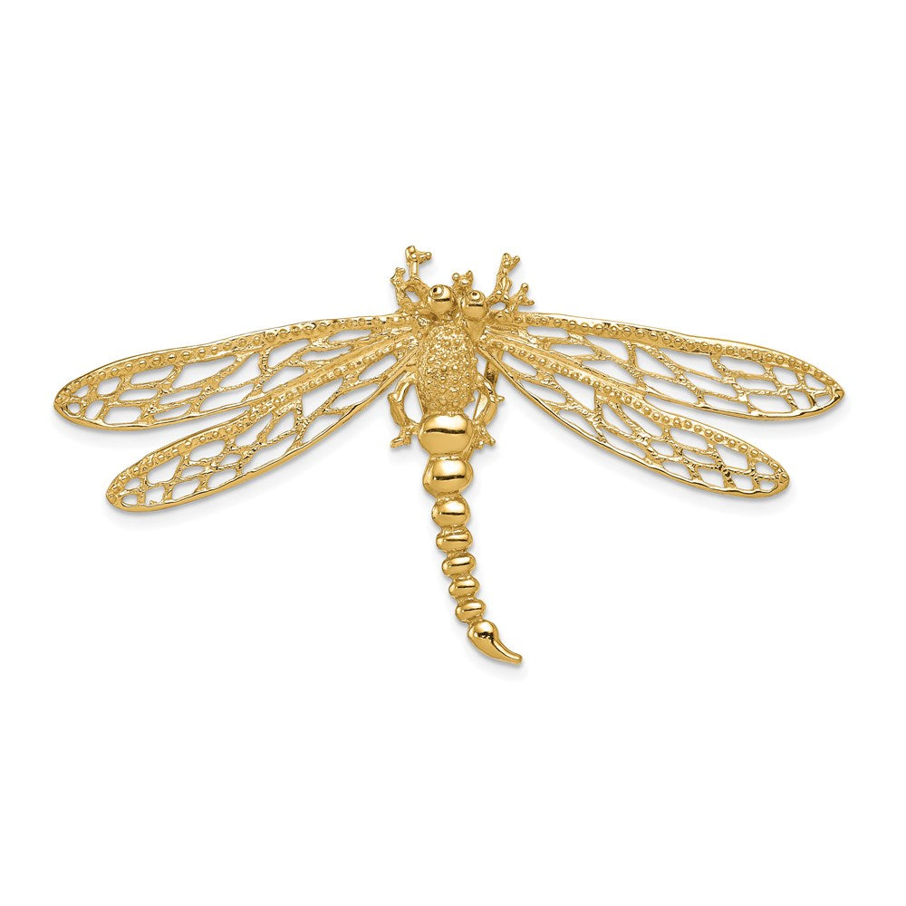 14k Yellow Gold Cut-out Dragonfly Slide