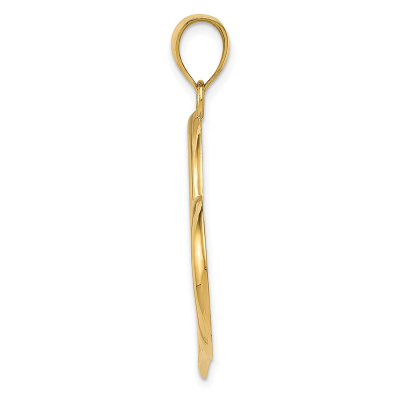 14k Yellow Gold Polished Dangling Heart Pendant