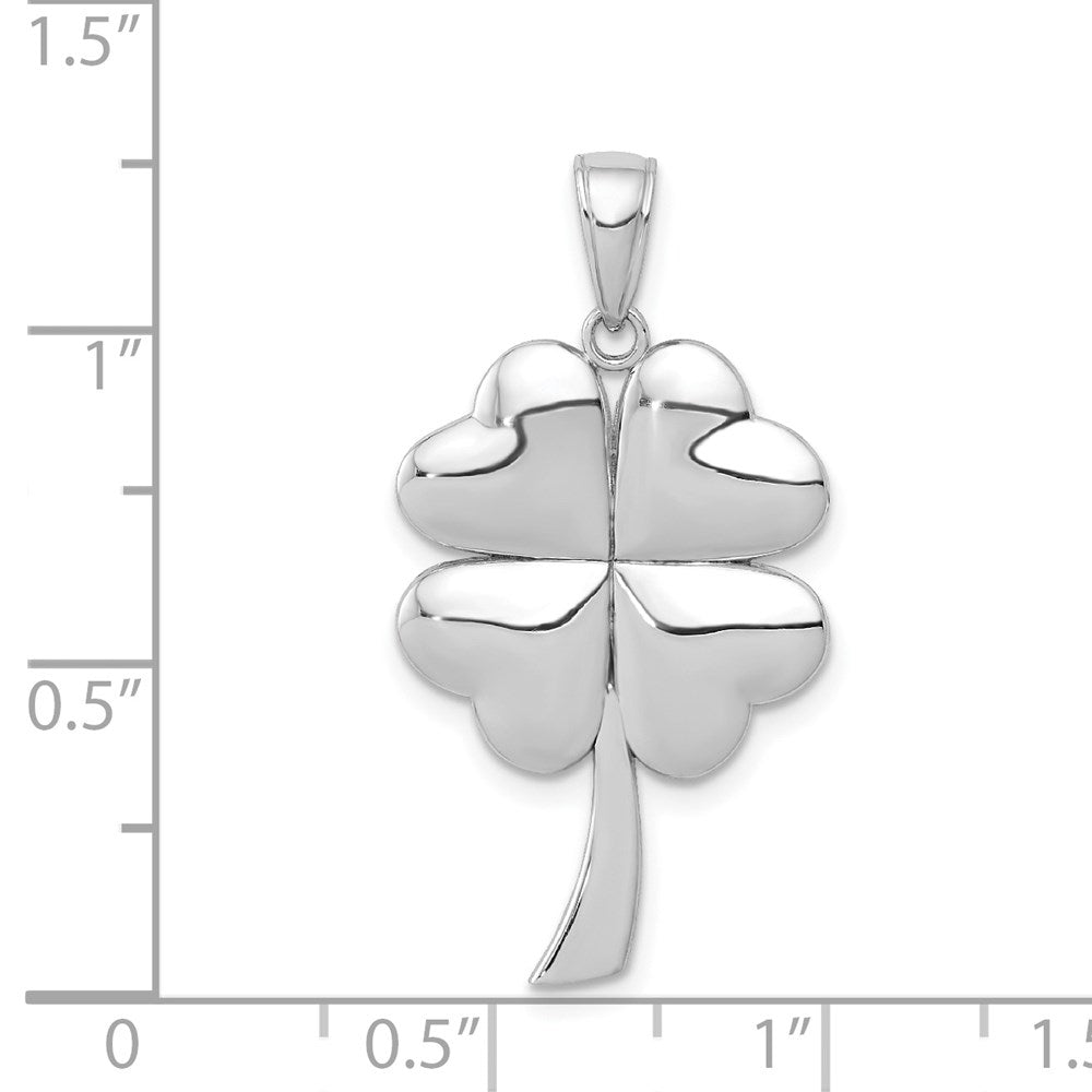 14k White Gold 4-Leaf Clover Pendant