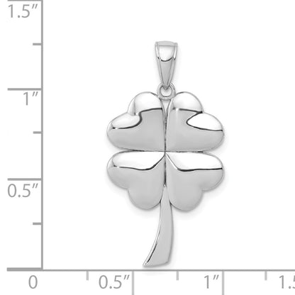 14k White Gold 4-Leaf Clover Pendant