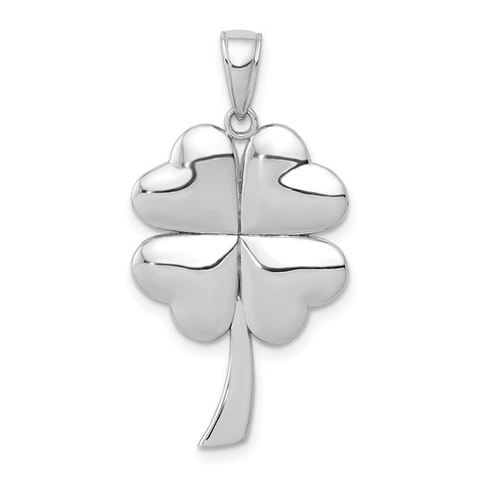 14k White Gold 4-Leaf Clover Pendant