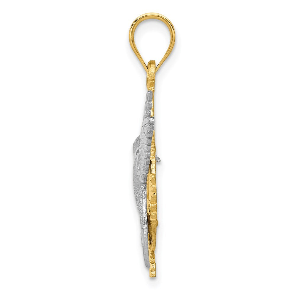 14k Two-tone Gold Two-tone Gold Hummingbird Charm