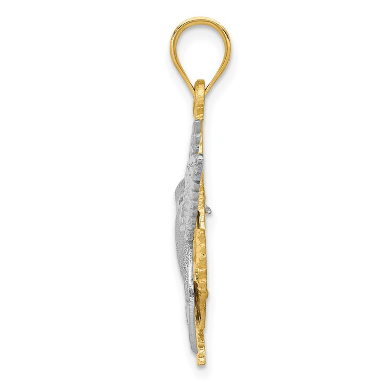 14k Two-tone Gold Two-tone Gold Hummingbird Charm