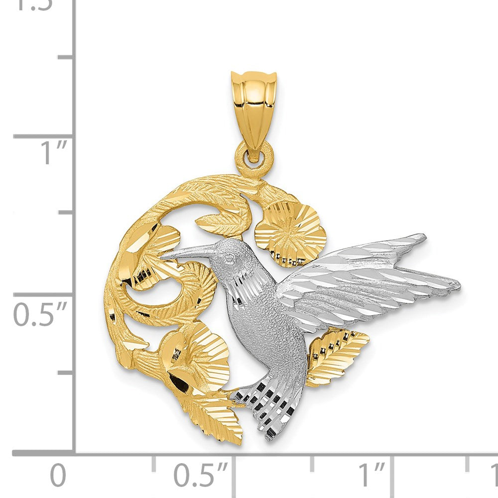 14k Two-tone Gold Two-tone Gold Hummingbird Charm