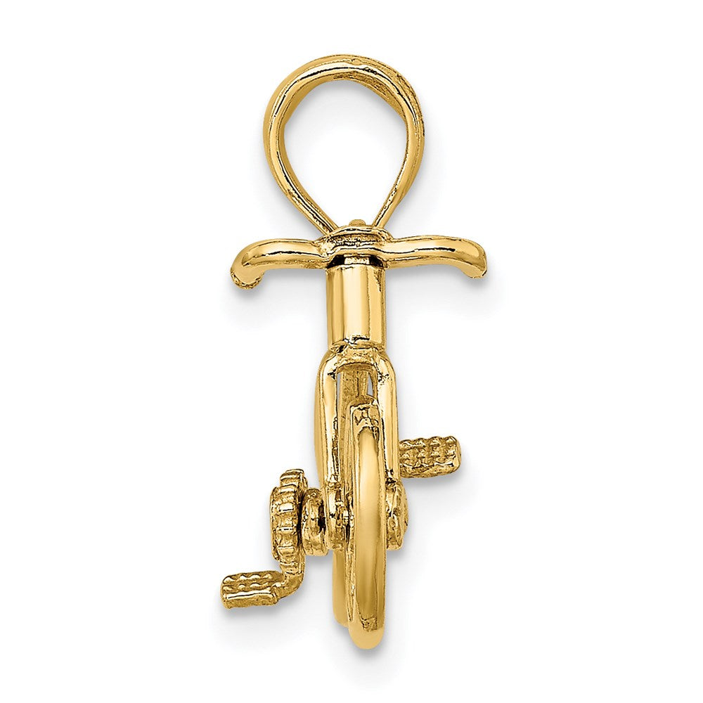 14k Yellow Gold 3-D Moveable Bicycle Charm