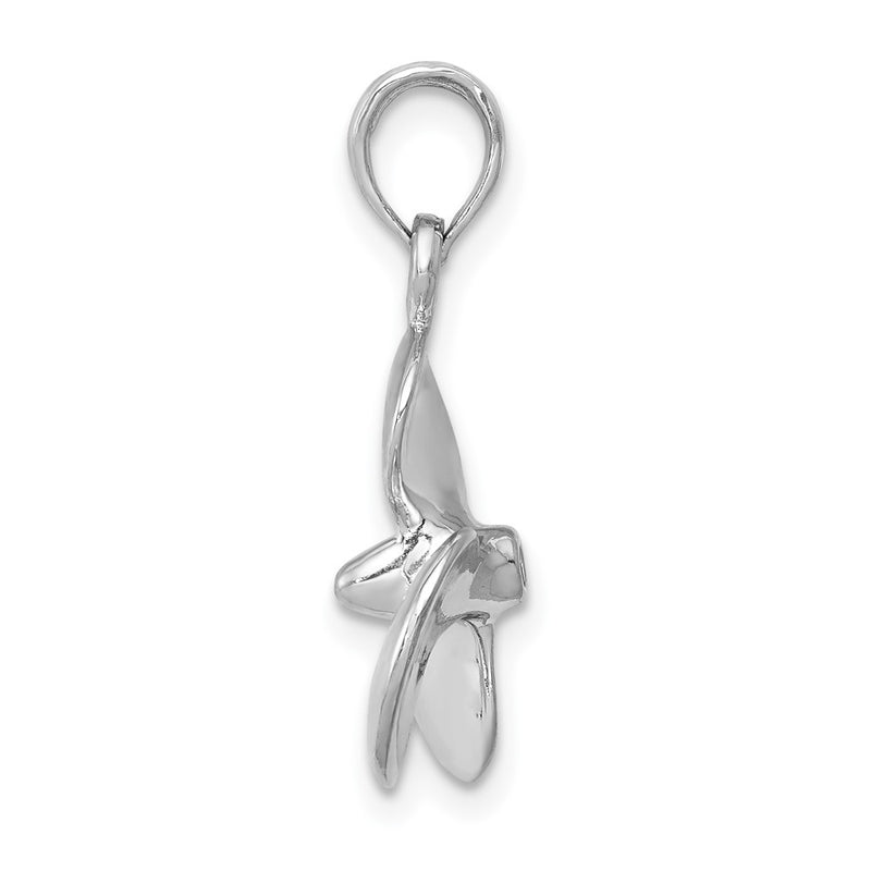 14k White Gold 3-D Three Blade Propeller Pendant