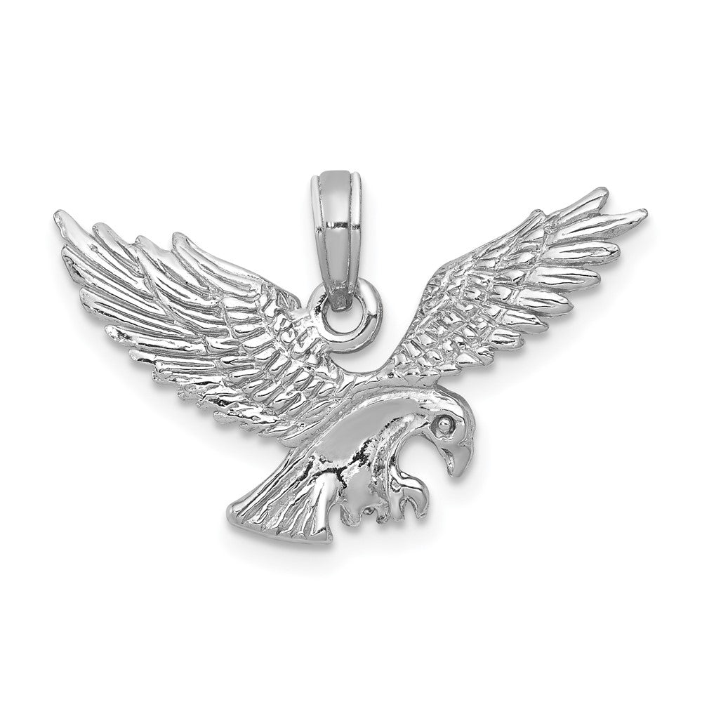 14k White Gold Eagle Landing Pendant