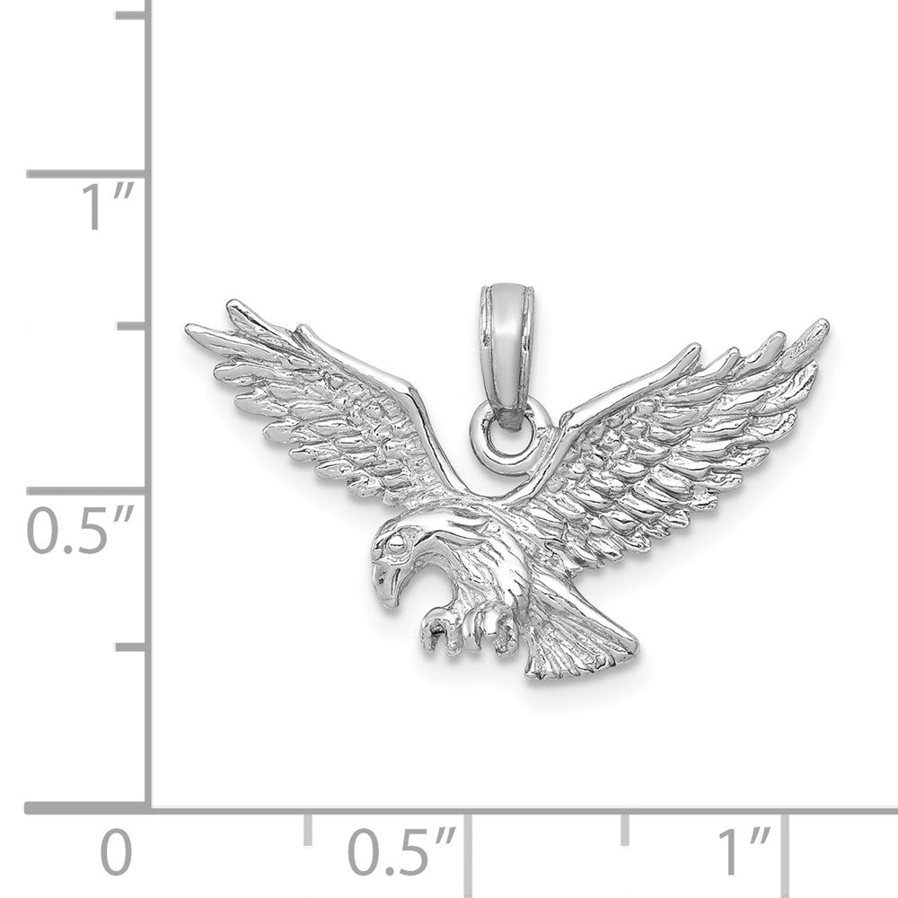 14k White Gold Eagle Landing Pendant