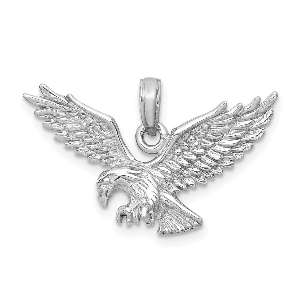 14k White Gold Eagle Landing Pendant