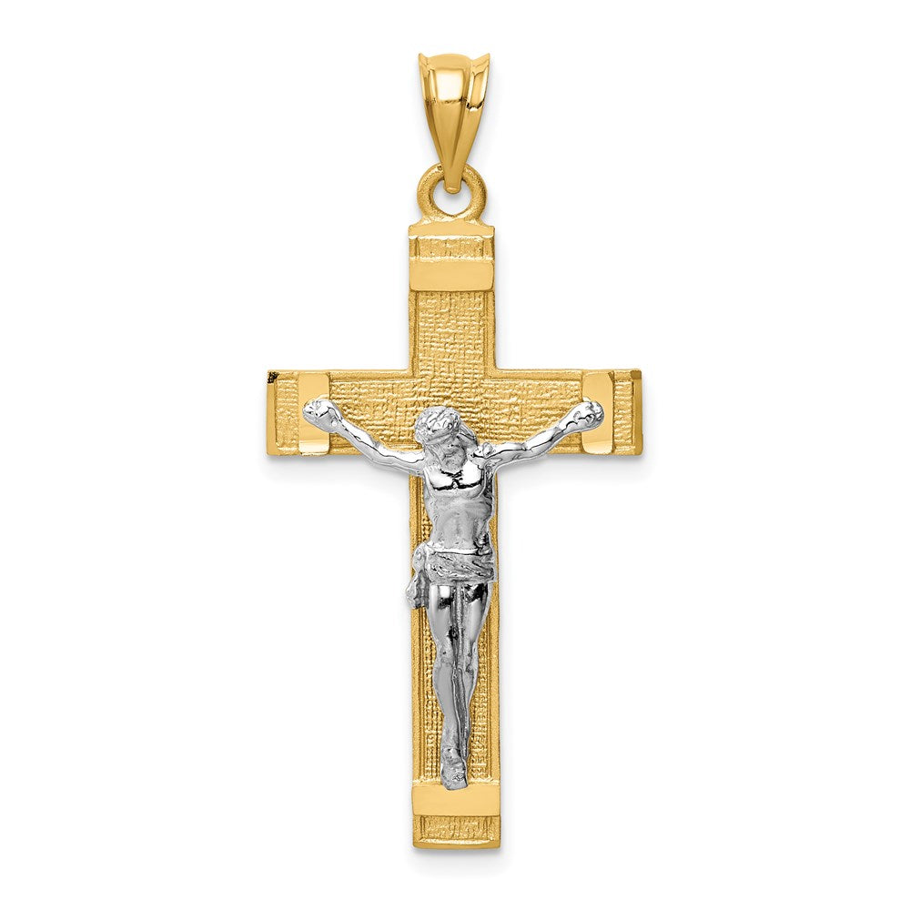 14k Two-tone Gold INRI Crucifix Pendant