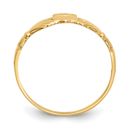 14K Yellow Gold Claddagh Ring