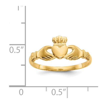 14K Yellow Gold Claddagh Ring