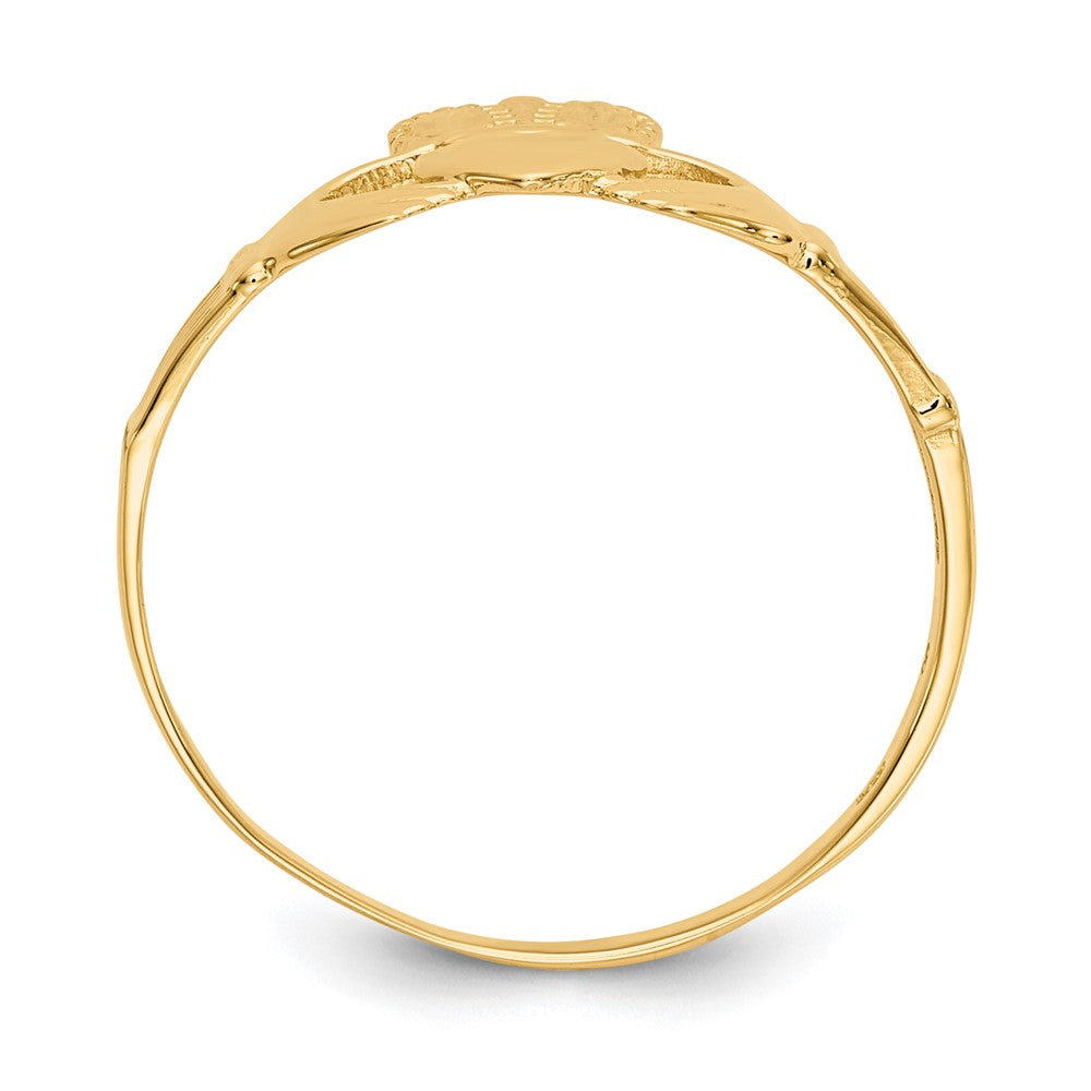 14K Yellow Gold Ladies Claddagh Ring