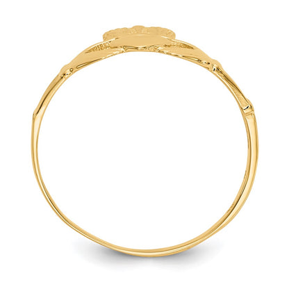 14K Yellow Gold Ladies Claddagh Ring