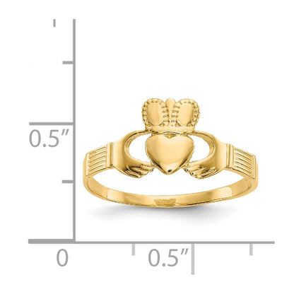 14K Yellow Gold Ladies Claddagh Ring