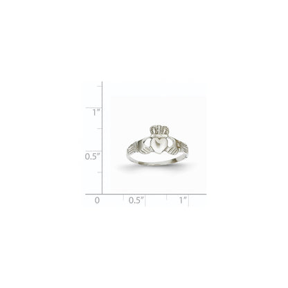 14k White Gold Ladies Claddagh Ring