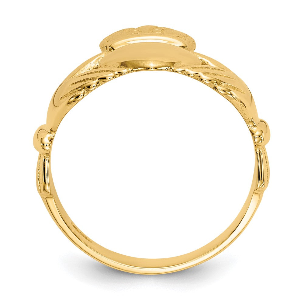 14K Yellow Gold Men's Claddagh Ring