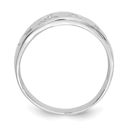 14k White Gold Ladies Claddagh Band