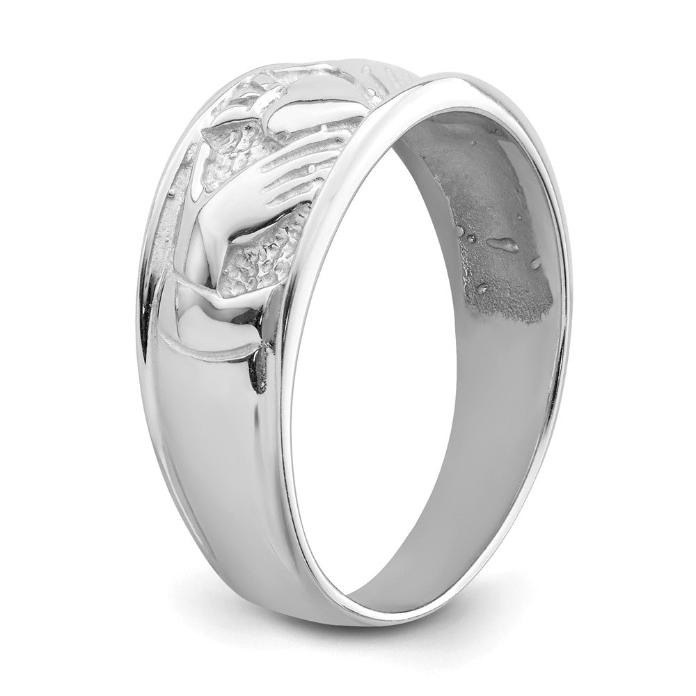 14k White Gold Ladies Claddagh Band