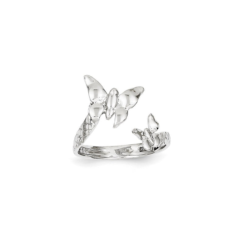 14k White Gold Duo Butterflies Ring